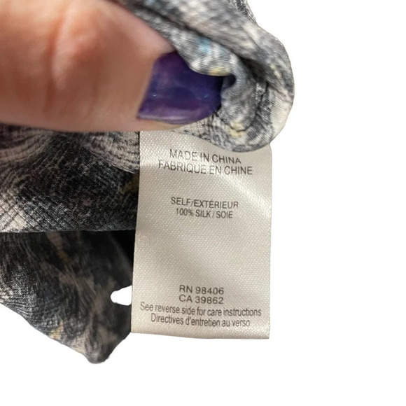 Theory Ruisa Caligula Multi Color Silk Blouse Gray Blue Size XS - Picture 8 of 9